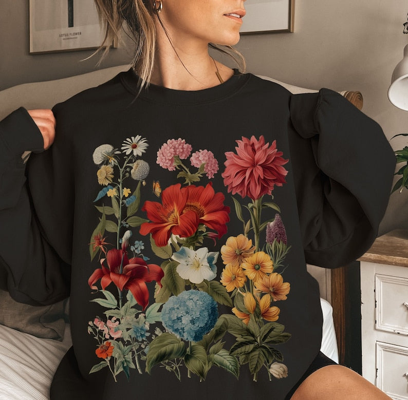 Red floral sweatshirt online