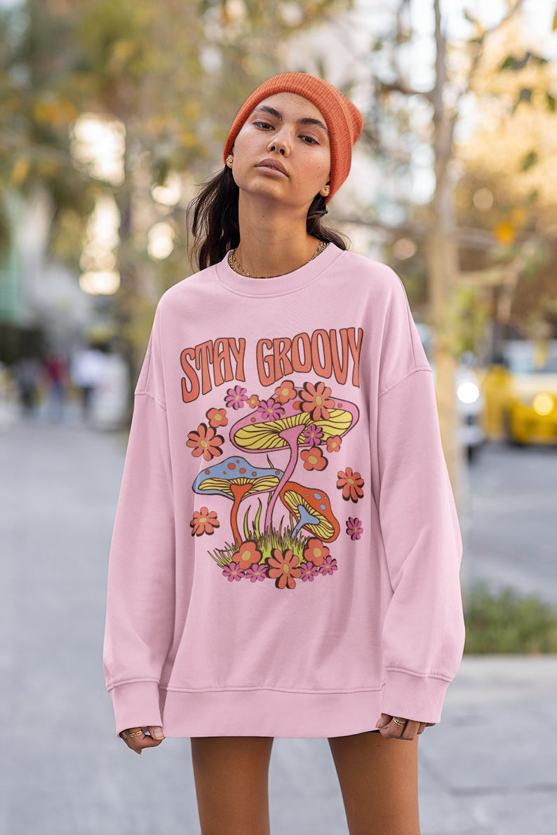 Magic Mushroom Sweatshirt, Crewneck selling Embroidered Trendy Sweater, Botanical Plant Nature Lover Gift Mushroom Shrooms Forest Aesthetic Hoodie