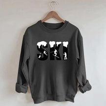 Skiing Snowflake Sweatshirt