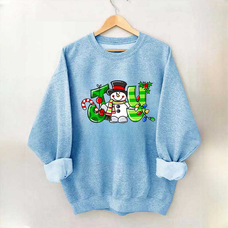 Christmas Snowman  Lights Sweatshirt