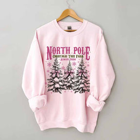 North Pole Pink Christmas Sweatshirt