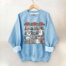 Book Lover Christmas Cute Ghost Sweatshirt