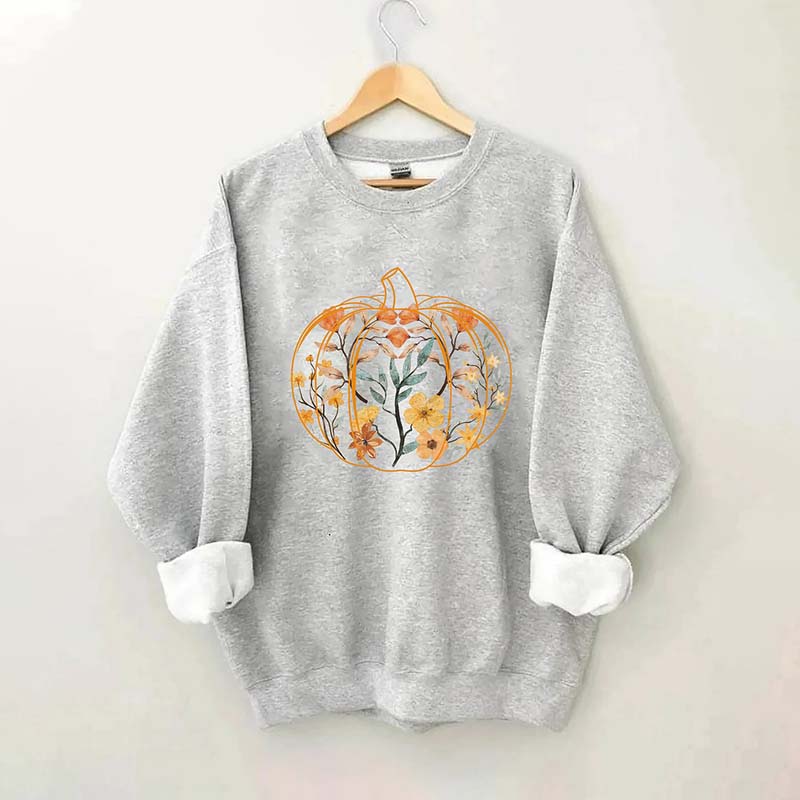 Fall Floral Pumpkin Sweatshirt