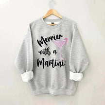 Merrier With A Martini Christmas Sweatshirt