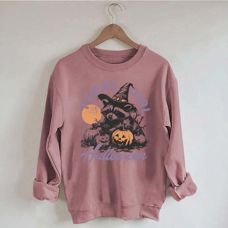 Feral girl Halloween Raccoon Sweatshirt