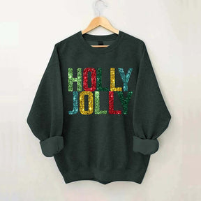 Printed Holly Jolly Sweatshirt