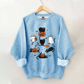 Halloween Ghost Cats Sweatshirt