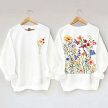 Vintage Pressed Yellow Flowers Sweatshirt