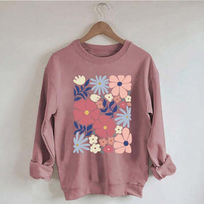 Retro Abstract Daisy Flower Sweatshirt