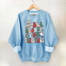 Retro Christmas Book Tree Sweatshirt