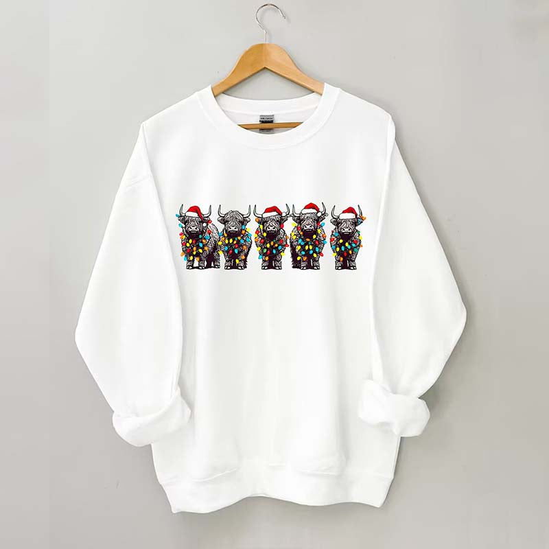 Christmas Cows Lights Sweatshirt