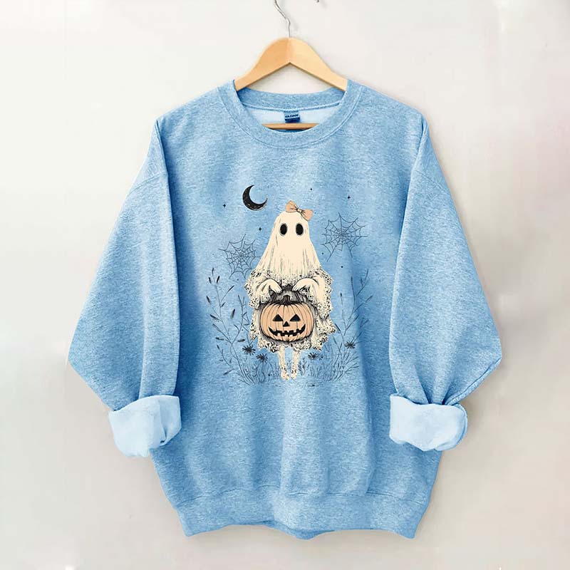 Halloween Lace Ghost Moon Sweatshirt