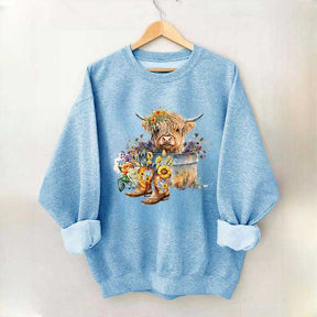 Highland Cow in Metal Tub Sweatshirt