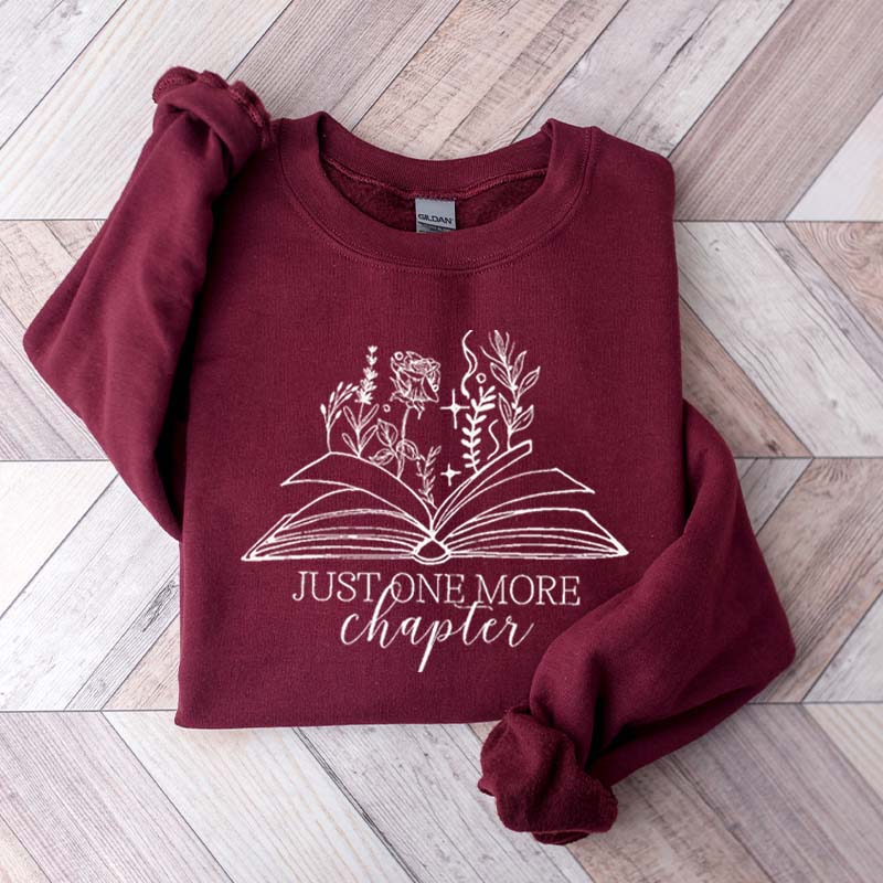 Just One More Chapter Rose Floral Sweatshirt