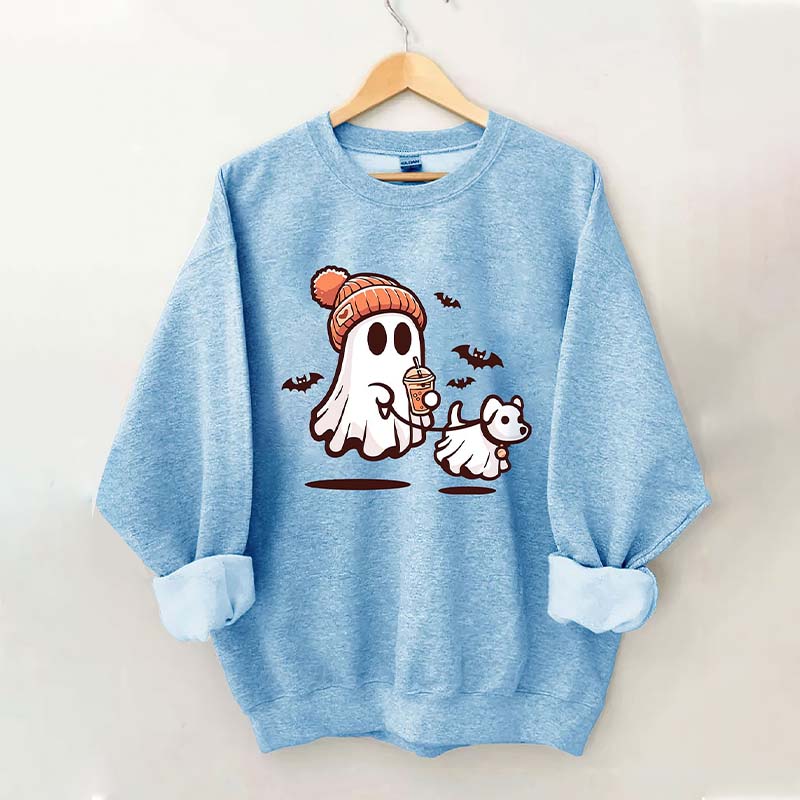 Ghost With Walking Dog Sweatshirt