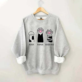 Rock Paper Scissors Cat Sweatshirt