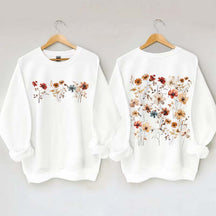 Retro Vintage Pressed Flowers Sweatshirt