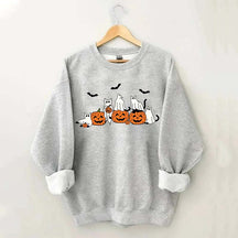 Fall Ghost Cats Halloween Sweatshirt