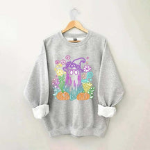 Halloween Ghost Neon Flowers Sweatshirt