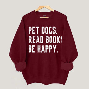 Bookish Reading Books and Dogs Sweatshirt