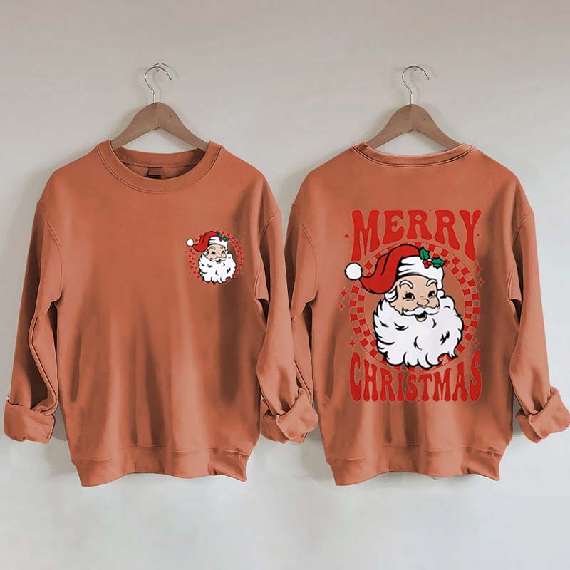 Retro Merry Christmas Santa Sweatshirt