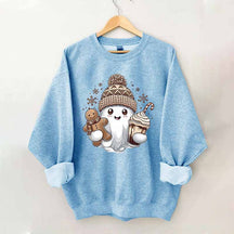 Cute Christmas Ghost Coffee Sweatshirt