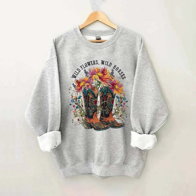 Wild Flowers Wild Horses Sweatshirt