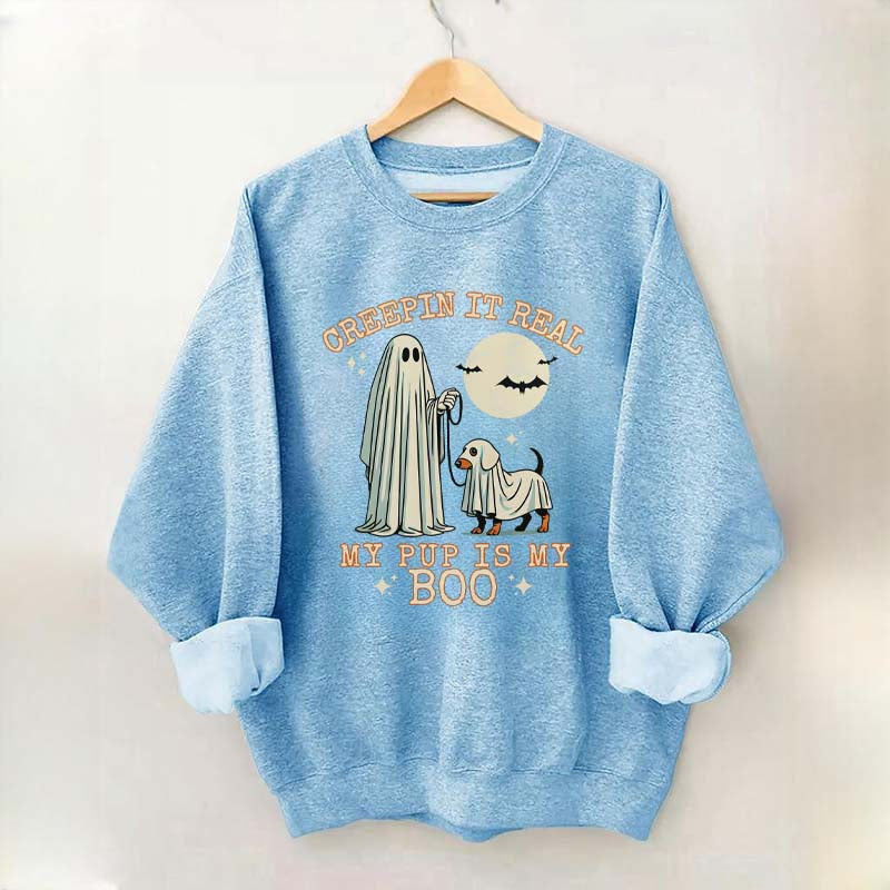 Retro Halloween Ghost Dog Sweatshirt