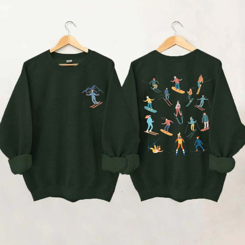 Retro Cute Ski Girl Sweatshirt