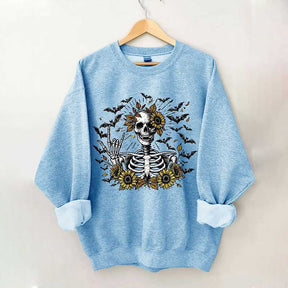 Spooky Skeleton Sunflowers Sweatshirt