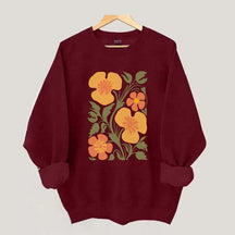 Yellow Abstract Botanical Flowers Sweatshirt