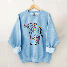 Cute Cow Christmas Lights Sweatshirt