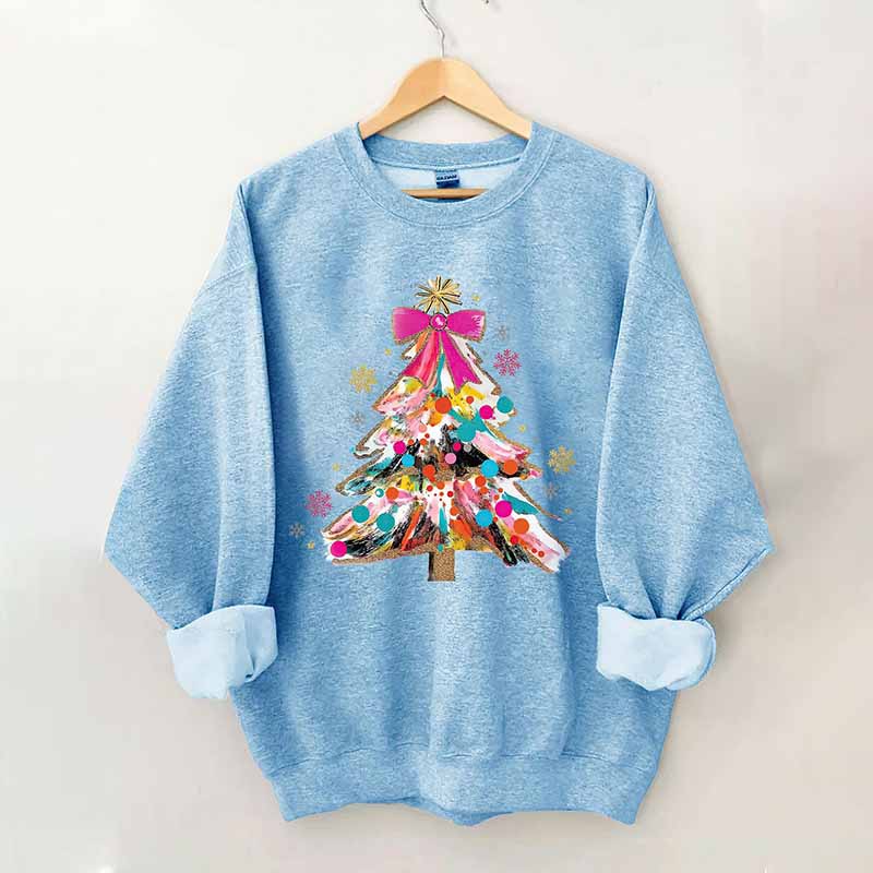 Colorful Glitter Christmas Tree Sweatshirt