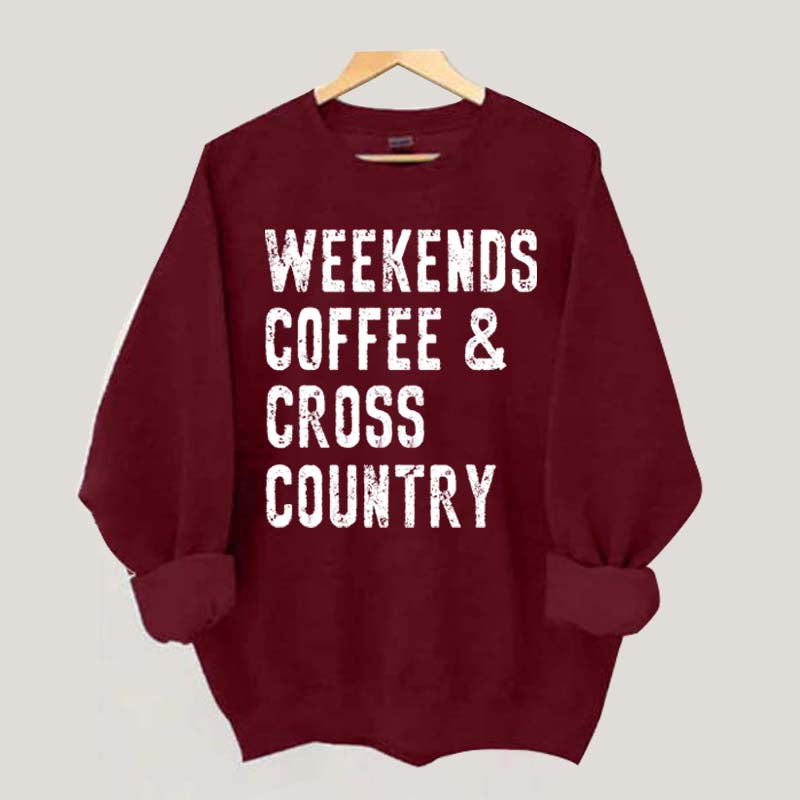 Weekends Coffee And Cross Country Runner Sweatshirt