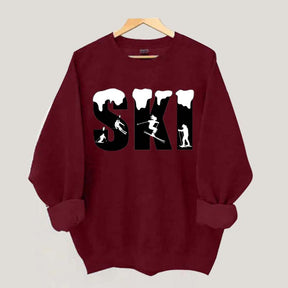 Skiing Snowflake Sweatshirt