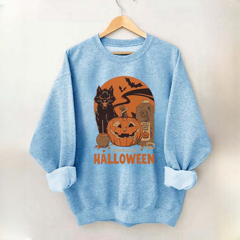 Vintage Black Cat Pumpkin Sweatshirt