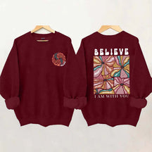 Women Christian Bible Verse Boho Flowers Sweatshirt