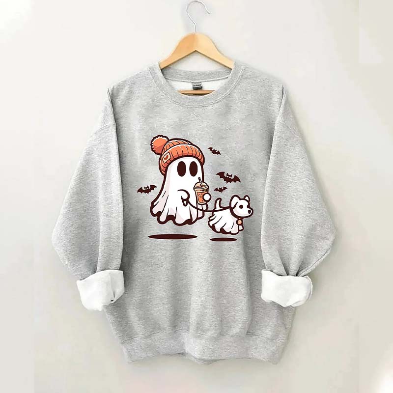 Ghost With Walking Dog Sweatshirt