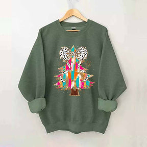 Coquette Glitter Christmas Tree Sweatshirt