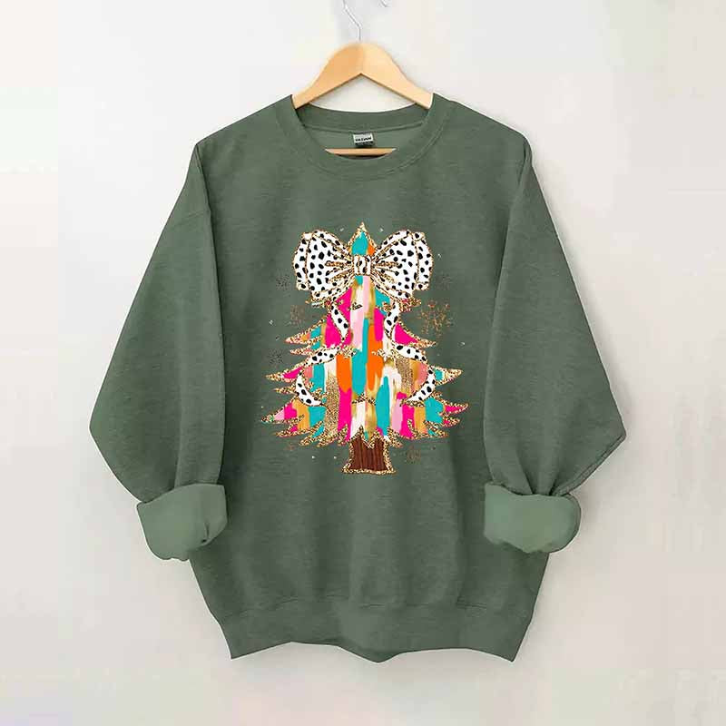 Coquette Glitter Christmas Tree Sweatshirt