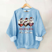 Drink Drank Drunk Snowman Sweatshirt