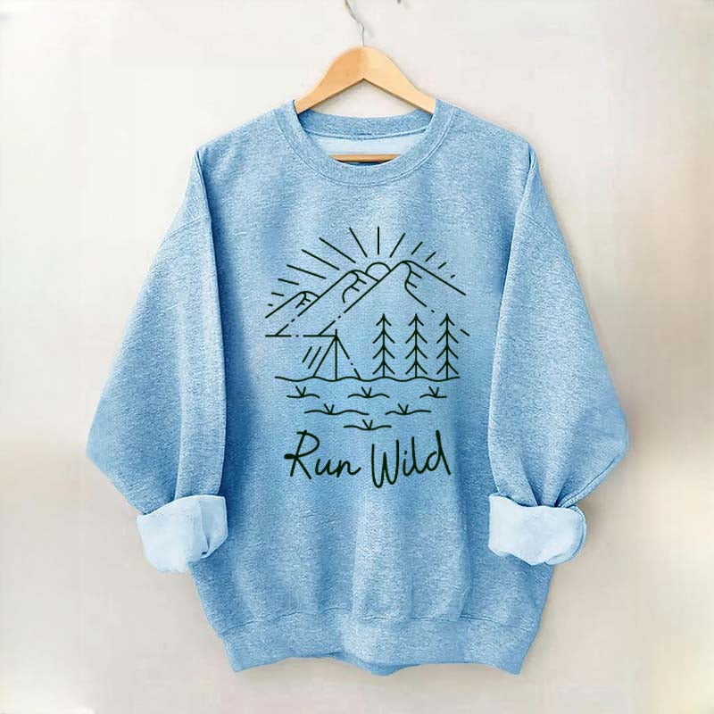 Run Wild Simple Mountain Sweatshirt