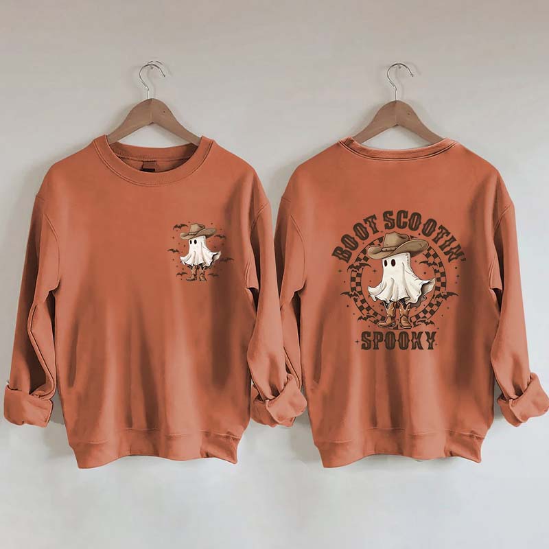 Boot Scoot Spooky Cowboy Ghost Sweatshirt