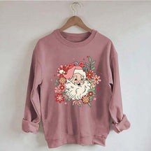 Floral Santa Christmas Daisy Sweatshirt