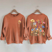 Vintage Pressed Yellow Flowers Sweatshirt