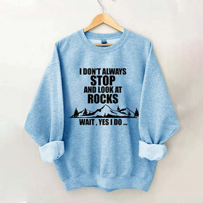 I Don't Always Stop And Look At Rocks Wait Yes I Do Sweatshirt