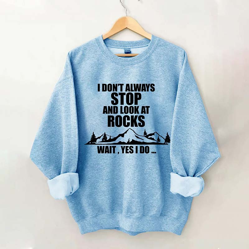 I Don't Always Stop And Look At Rocks Wait Yes I Do Sweatshirt