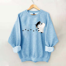 Cute Ghost Dog Halloween Black Sweatshirt