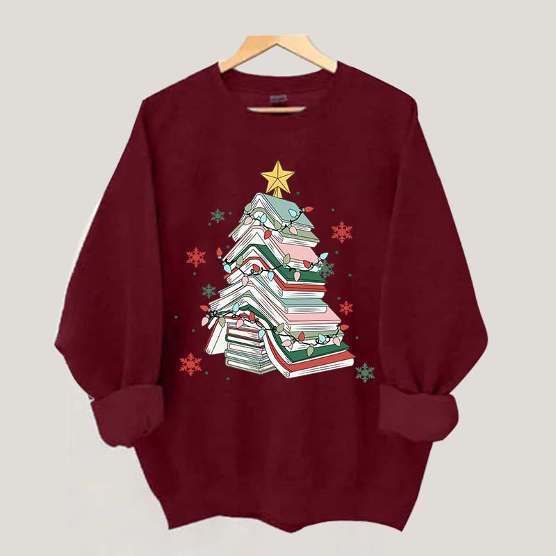 Book Lover Holiday Bookworm Christmas Sweatshirt