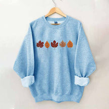 Printed Fall Leaves Sweatshirt